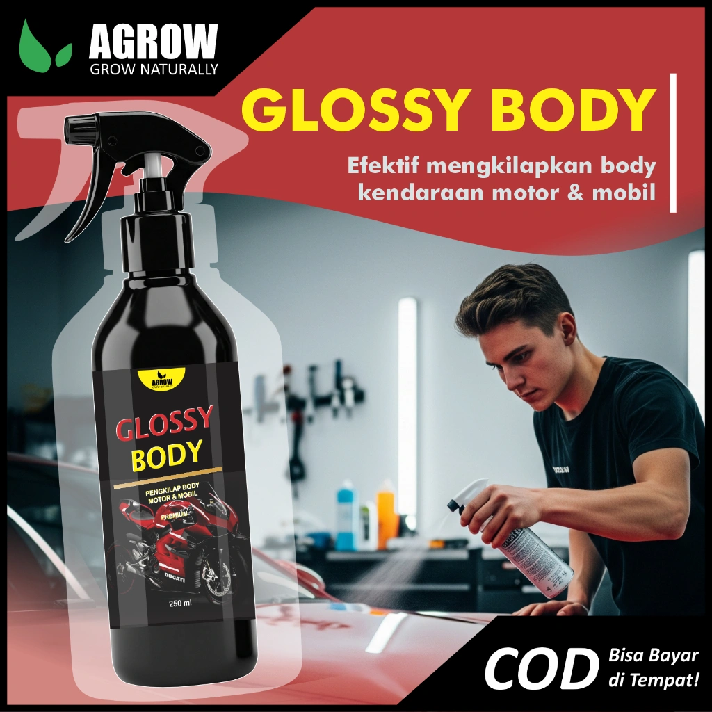 Pengkilap Body Motor Mobil Glossy Body Polish Semi Coating Nano Ceramic Wax Spray Sealant Guard 100 ML Kit Pengkilap Spray Semprot Multiguna