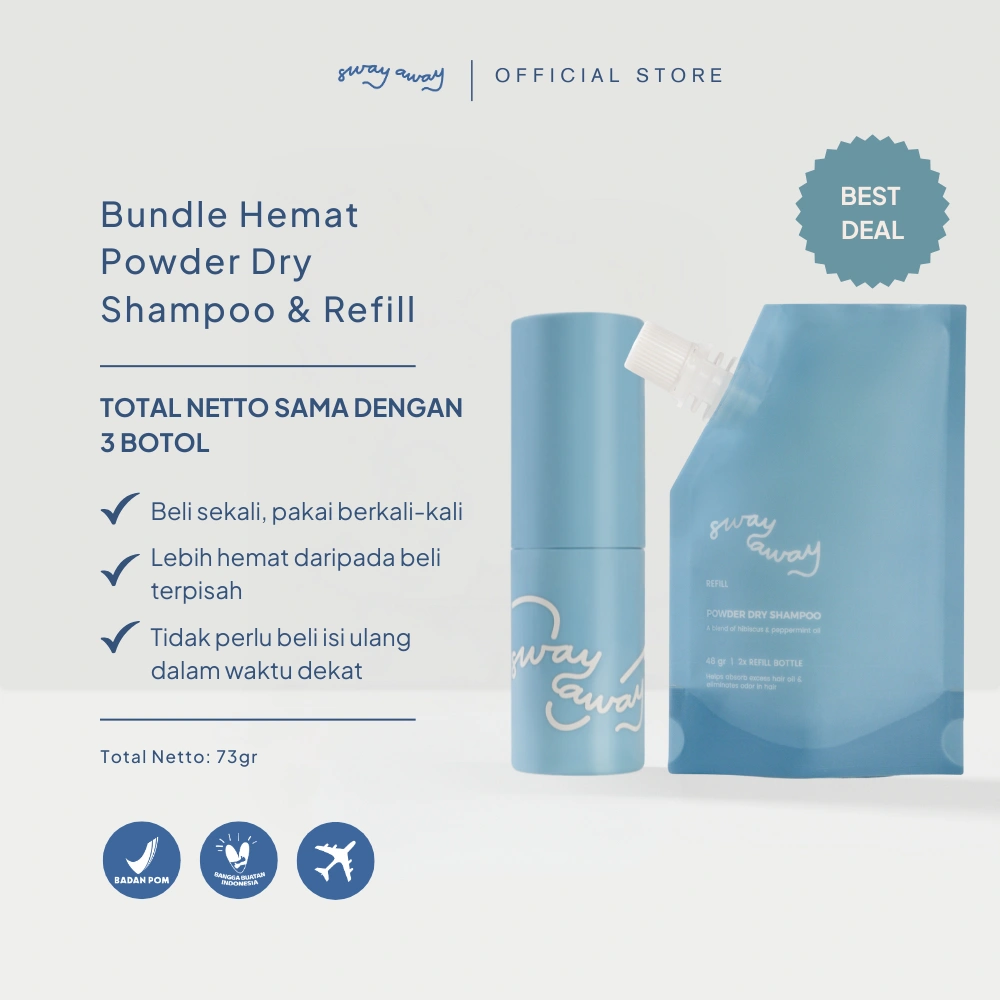 Sway Away Powder Dry Shampoo Bundle Hemat | 24gr & Refill 48gr