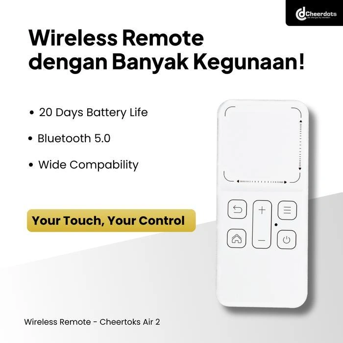 Cheertok Air2 Wireless Air Mouse & Remote - Multi-Device Universal Control, Hands-Free TV & Smart TV Remote, Touchpad, On-Screen Pointer, Mobile Photography Remote, Long Battery Life