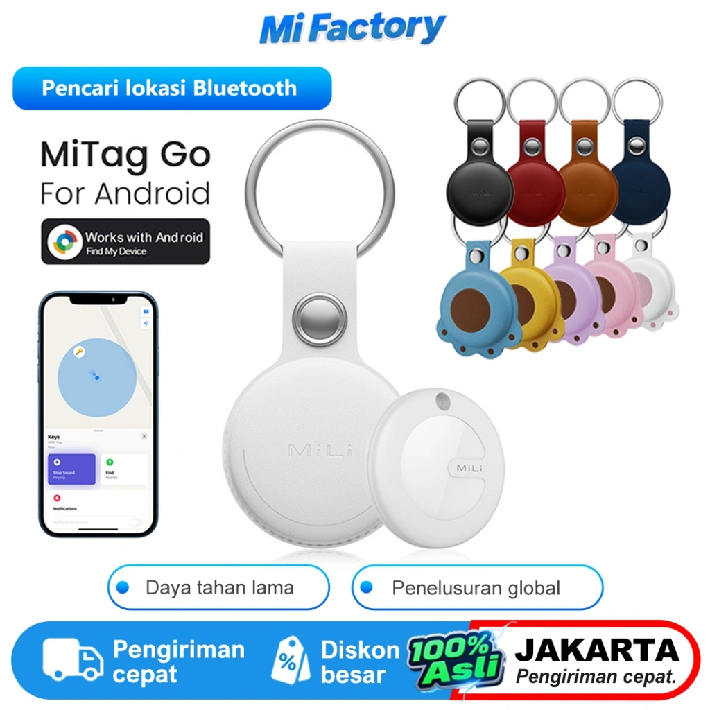 MiLi MiTag (Untuk Android) Bluetooth Tracker Keys Finder dan Pet Locator Bekerja dengan Google Find My Device