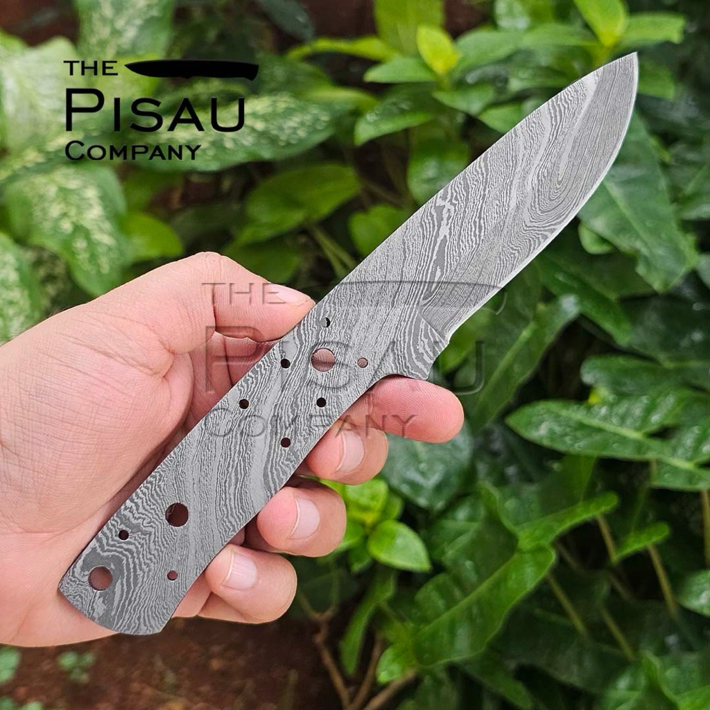 Ready Stock | Pisau Import  bleng Damascus tempa Asli  | Pisau Handmade Damascus Blank Blade - Pola Twist