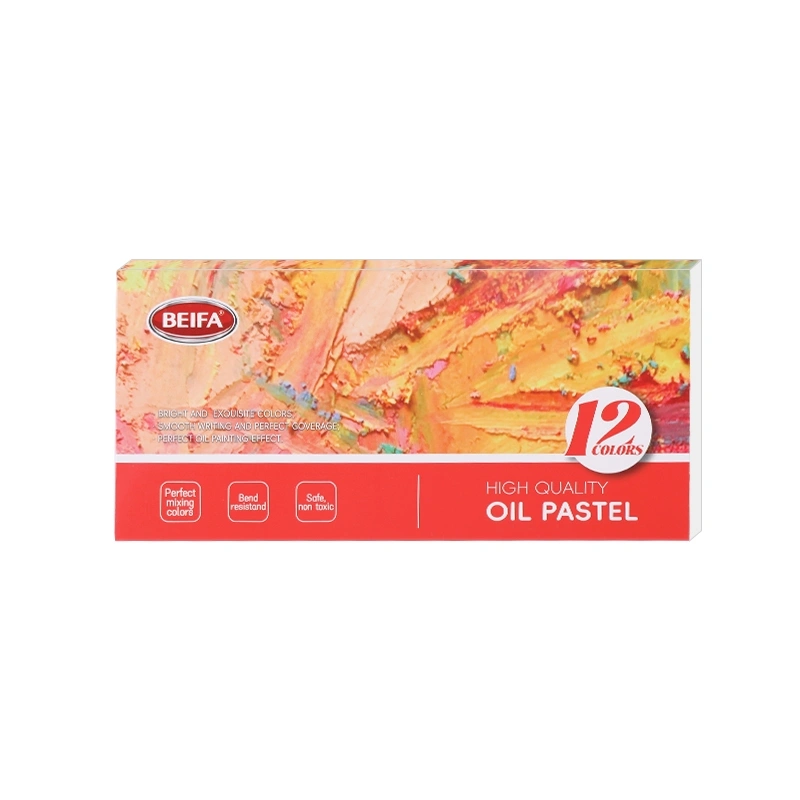 Beifa Oil Pastel 12 Warna DA100 – Krayon Premium Non-Toxic + Bonus Rautan