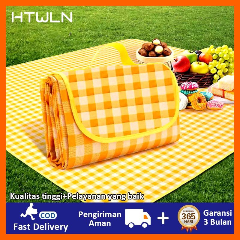 HTWLN Tikar Piknik Tebal Waterproof 150x200cm Alas Camping Pantai Hiking Outdoor Tahan Air Tas Lipat / Tikar Lipat Piknik