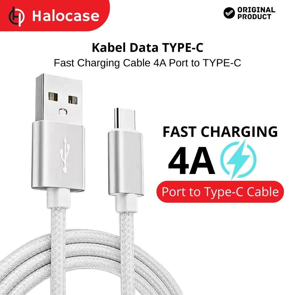 Kabel Data Type-C 4A 30W Fast Charging for Samsung Xiaomi Realme Oppo