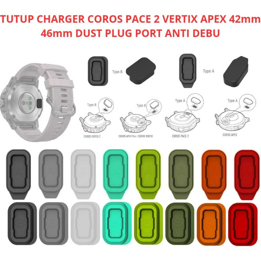AF Tutup Charger Coros Pace PRO 2 3 VERTIX 2 2s APEX 2 PRO 42mm 46mm 42 46 dust plug port Anti Debu