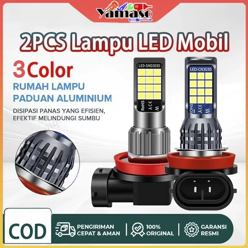 2pcs Foglight Lampu kabut mobil lampu kabut dipimpin selalu lampu berkedip lampu mobil