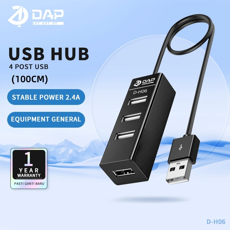 DAP D-H06 USB HUB 4 Port USB 2.4A Lenght 100cm Smart Charging - Garansi Resmi 1 Tahun