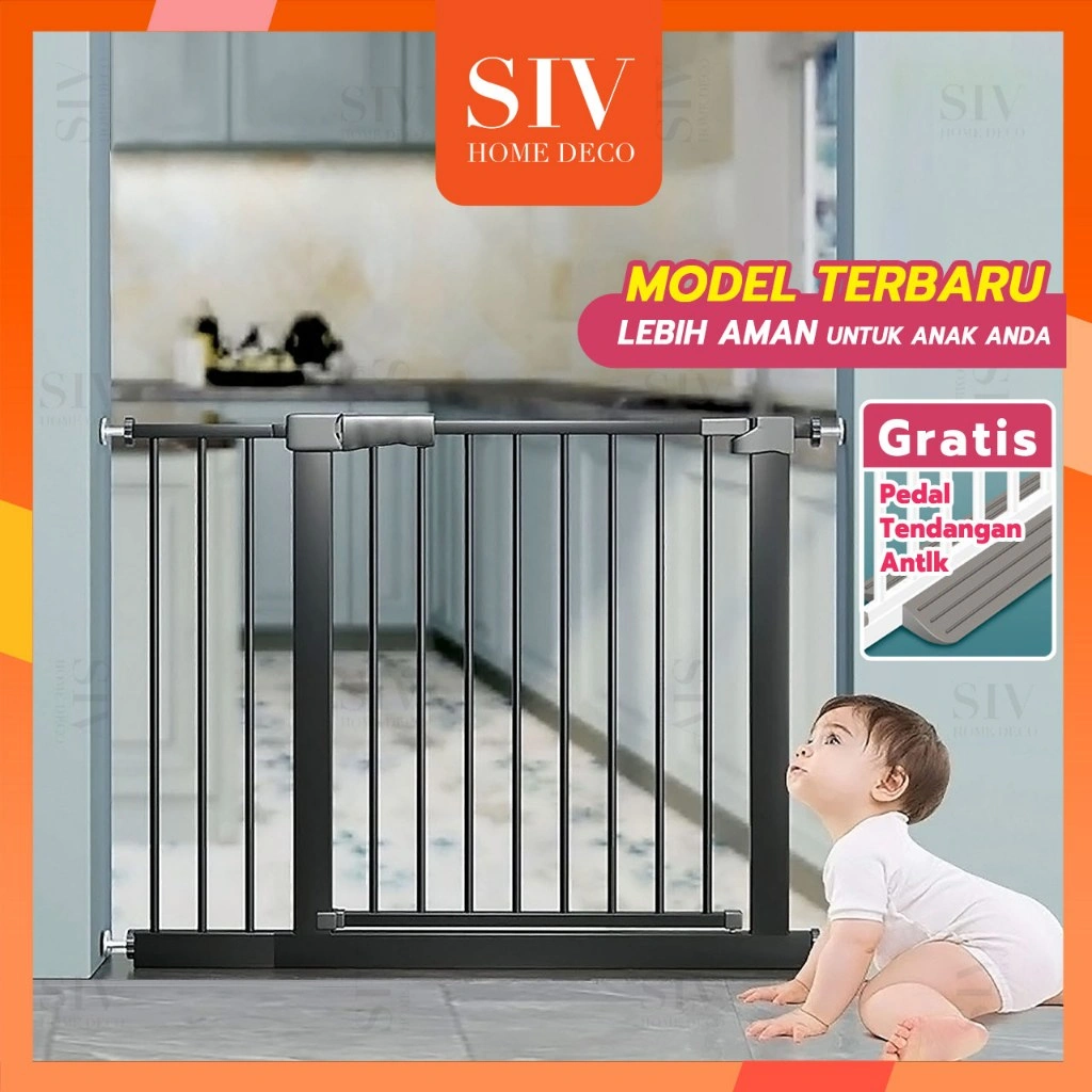 SIV Baby Safety Gate Pagar Pintu Bayi Penghalang Pintu Bayi Pagar Tangga Bayi Pagar Pengaman Bayi Pintu Tangga Pengaman Anak