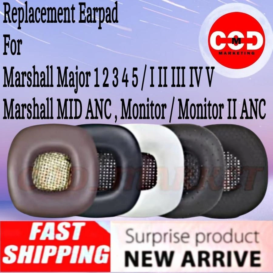 Bantalan Earcup Foam Earpad Cushion Marshall Major I II III IV V - Busa Marshall Major 1 2 3 4 5 - Marshall MID ANC - Marshall Monitor II ANC - Marshall Monitor 2 ANC