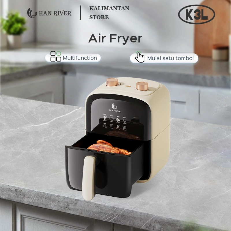 [Pengiriman dari Banjarmasin]HAN RIVER Air Fryer 800 Watt Multifungsi oil-free air fryer 4.2 Liter