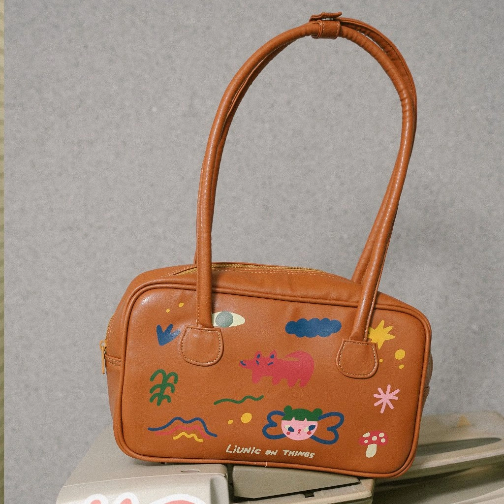 Work Hard Stay Cute Baguette Leather Bag | Liunic on Things