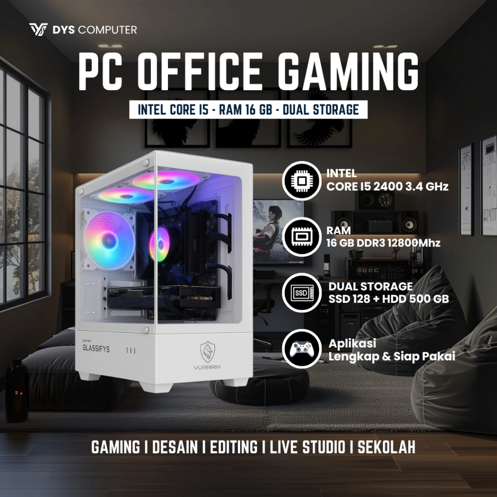 PC Gaming & Editing i5-2400 • RAM 16GB • Dual Storage SSD Edition Rage