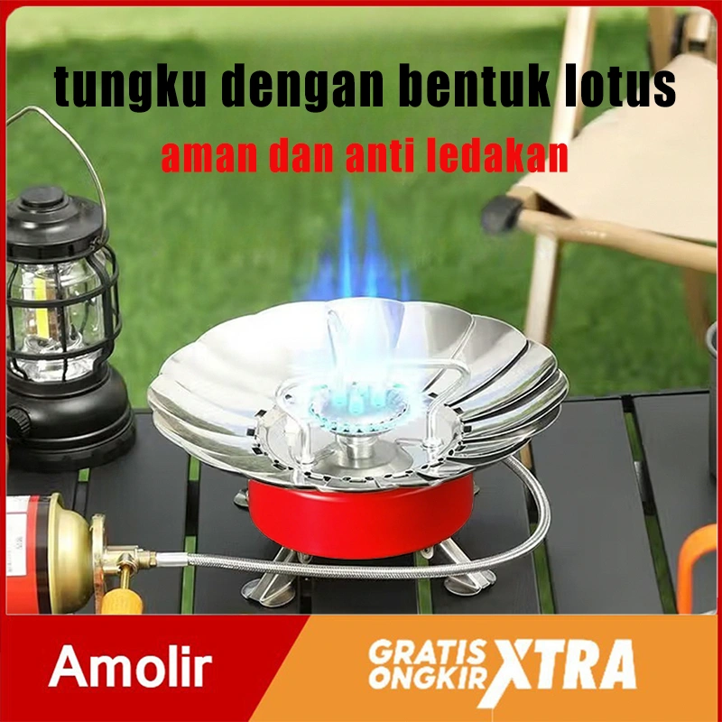 Kompor Gas Lipat Portable -Material Kuat, Ringan Dibawa  Tahan Cuaca Ekstrem Anti Karat