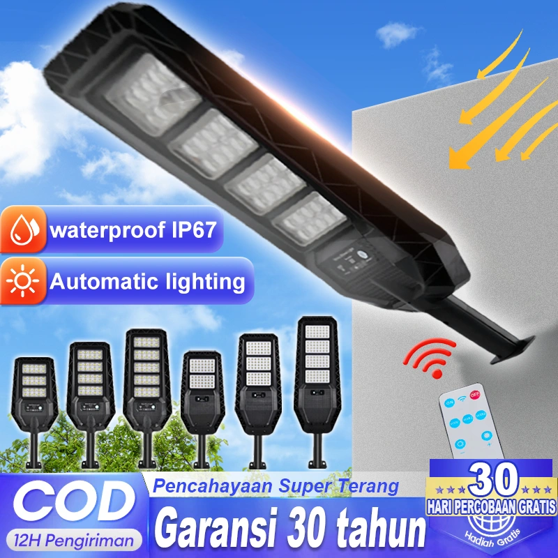 Lampu Jalan Tenaga Surya outdoor otomatis nyala Lampu jalan LED 5000W model 0 Biaya listrik tahun air IP67 kerangka anti petir Jarak Jauh smart kontrol jarang jauh stock tersedia
