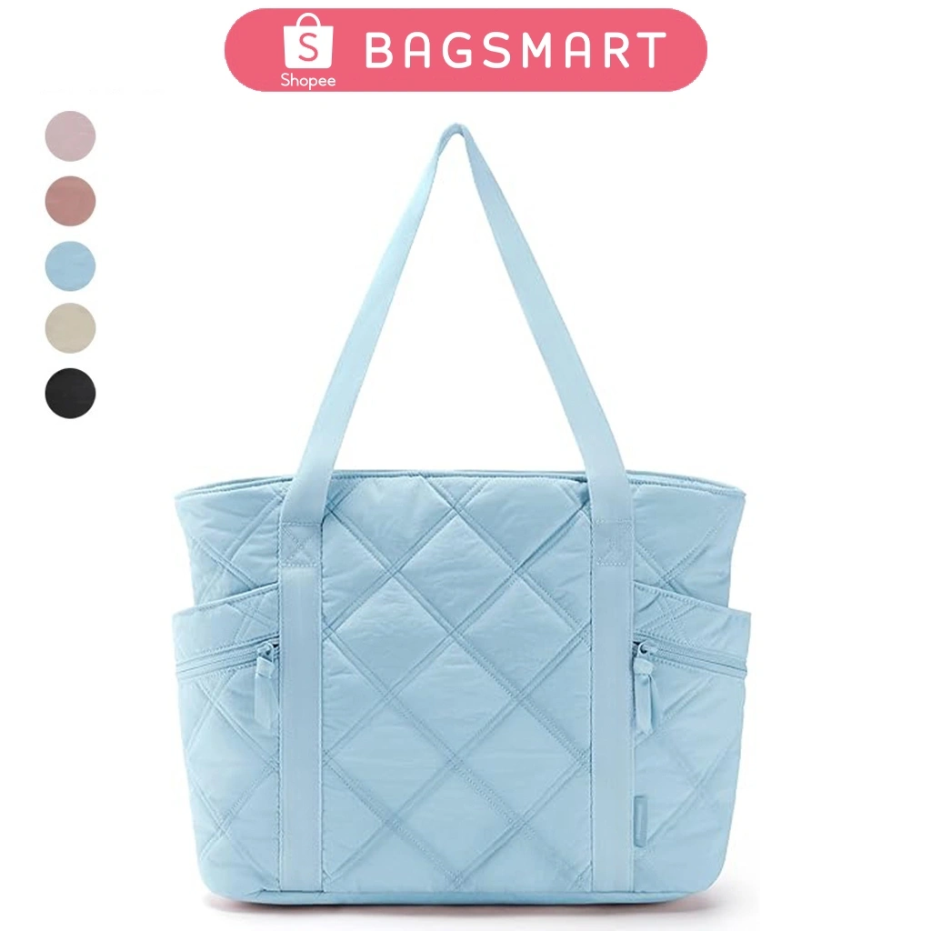 BAGSMART Tas Wanita Tote Bag Quilted Tas Kuliah for Travel Work Large Lightweight Travel Bags