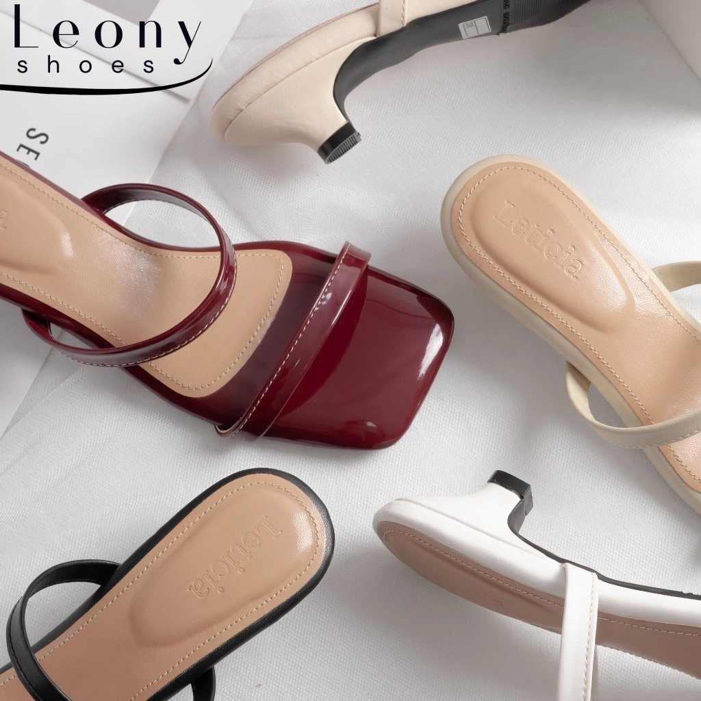 LEONY - Gwen Sandal Hak Pendek Wanita | sendal Kitten heels 3 cm