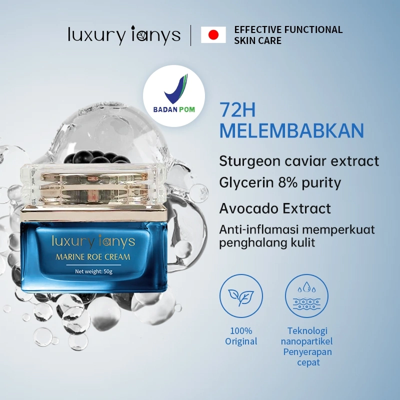 luxury ianys Caviar Pelembab Antioksidan Pencerah Retinol Mengencangkan kulit Kulit kering Kulit berminyak Moisturizing Nourishing Repairing Smoothing Anti-Aging Softening Skin  Deep Penetration Revitalizing Brightening Natural Ingredients