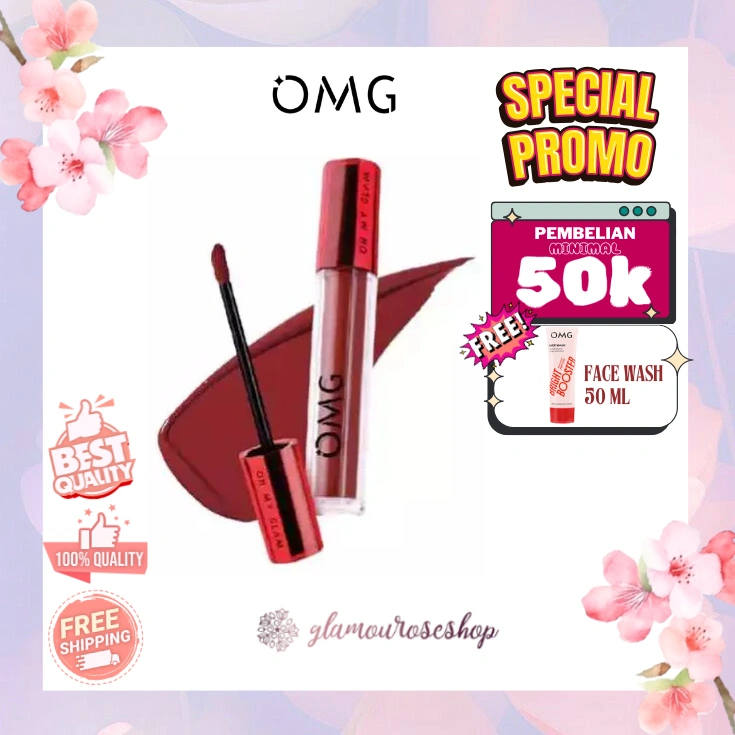 OMG OH MY GLAM Mattelast Lip Cream 2.9 g - Lip Cream Matte Dengan Warna Intense, Tahan Lama & Ringan