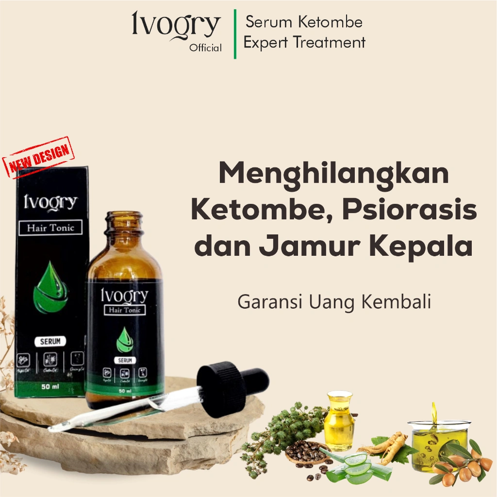 IVOGRY Serum Ketombe dan Psiorasis Kulit Kepala | Bantu Redakan Ketombe, Psiorasis & Gatal | BPOM