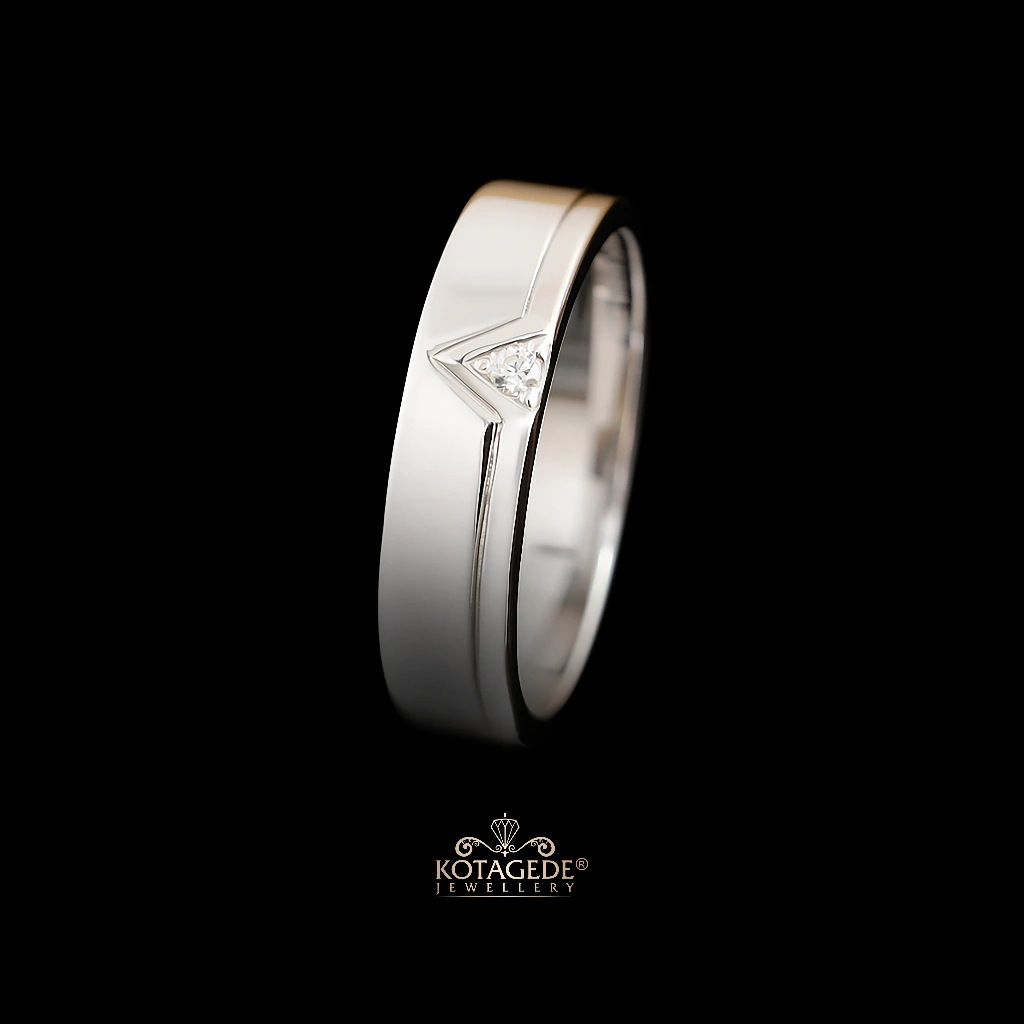 Kotagede Jewellery - KILAT 1 HARI - Cincin Tunangan Pria Palladium 10%, Palladium 5%, dan Silver 950