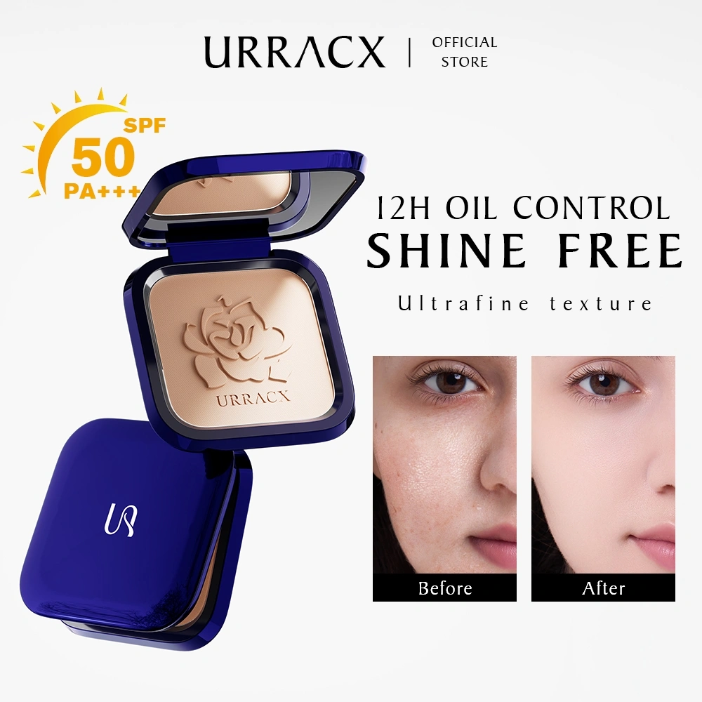 URRACX Ultra Cover Matte Powder Foundation UV SPF50 PA+++ Bedak Padat Two Way Cake Compact Powder Oil Control Waterproof Tahan Lama