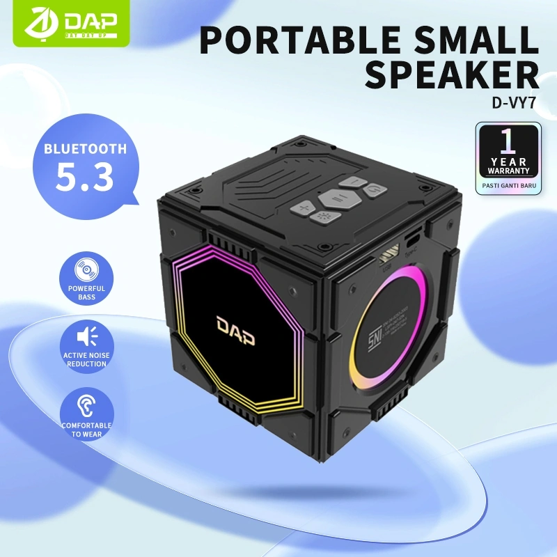 DAP-VY7 Cyberpunk Bluetooth Speaker 8W Subwoofer Music Speaker RGB LED Mecha Style Portable Speaker