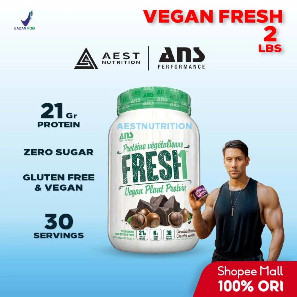 ANS Performance Vegan Fresh1 2 lbs 900 gr - Susu Protein Nabati Vegan Plant Based