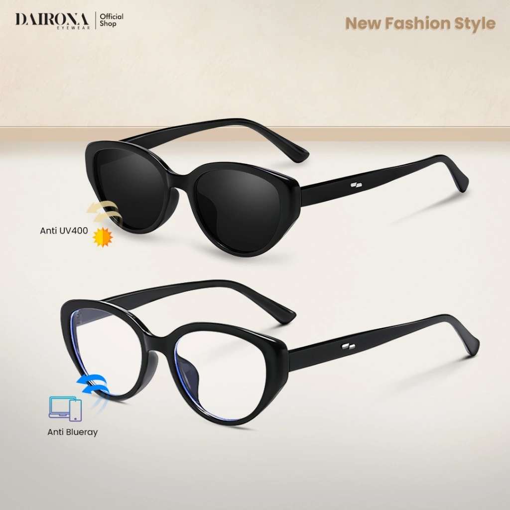 Dairona Eyewear Kacamata Hitam Sunglasses Cat Eye Sunglasses Fashion Korean Style Terbaru Pria Wanita UV400 Polarized Anti Silau G34S