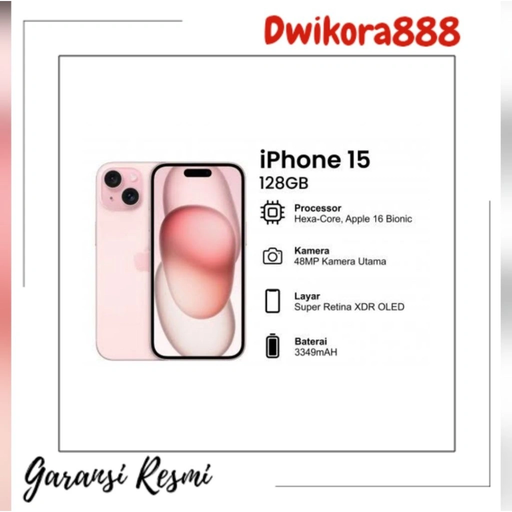 IPHONE 15 ROM 128GB GARANSI RESMI IBOX