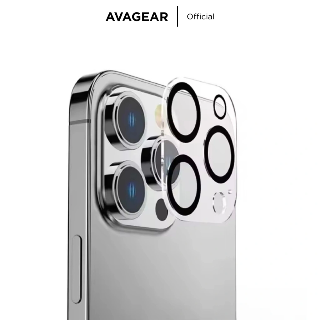 AVAGEAR COVER CAMERA Tempered Glass Pelindung Lensa Kamera Untuk iPhone 11 12 Mini 13 14 Plus 15 16 Pro Max