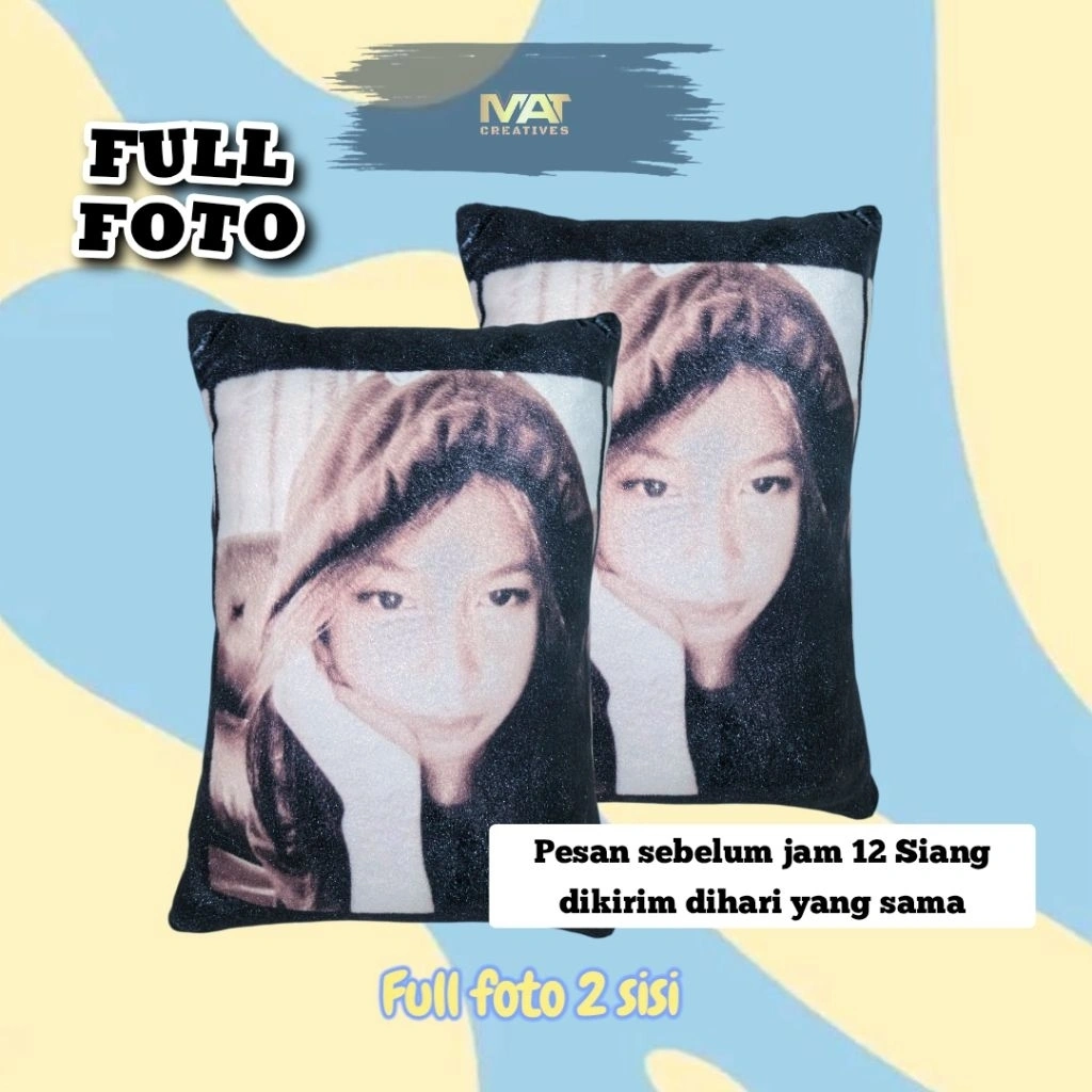 Bantal Foto Custom Ukuran 30x40 Desain Bebas | GRATIS TAMBAH NAMA DAN EDITING FOTO