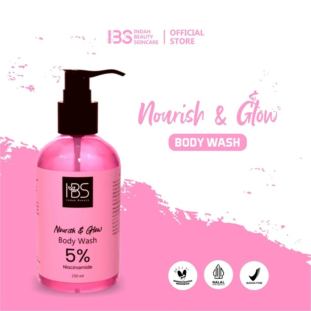 IBS Shower Gel Brightening Nourish & Glow | Sabun Mandi Wangi Cerah & Lembap BPOM