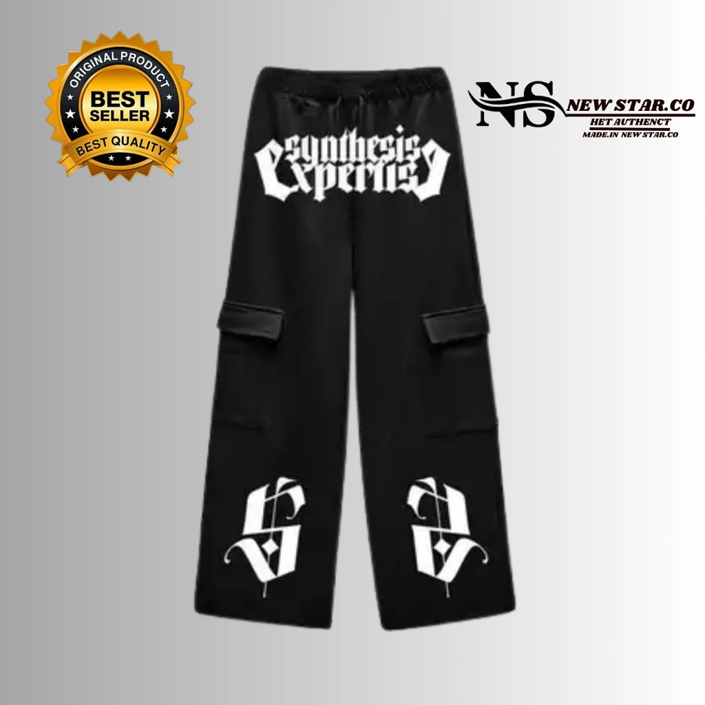 Synthesis Expertise Celana panjang Cargo Motif Sablon SS Kargo Panjang Bahan Fleece Cargo Fleece Long Pants