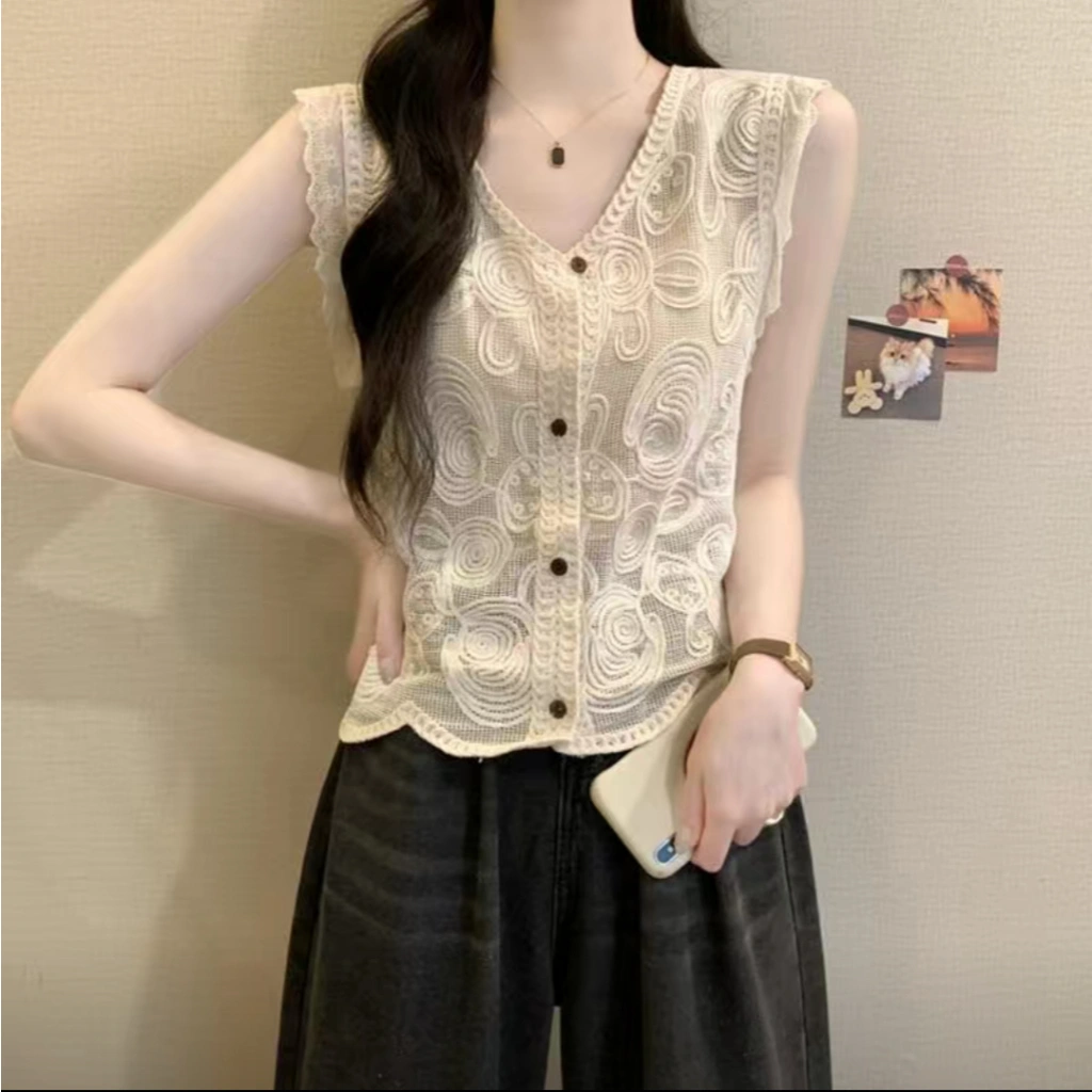 Atasan Blouse Crochet Top Premium