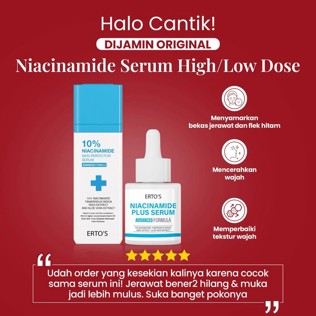 Erto's Niacinamide Skin Perfector Serum High Dose and Low Dose Advanced