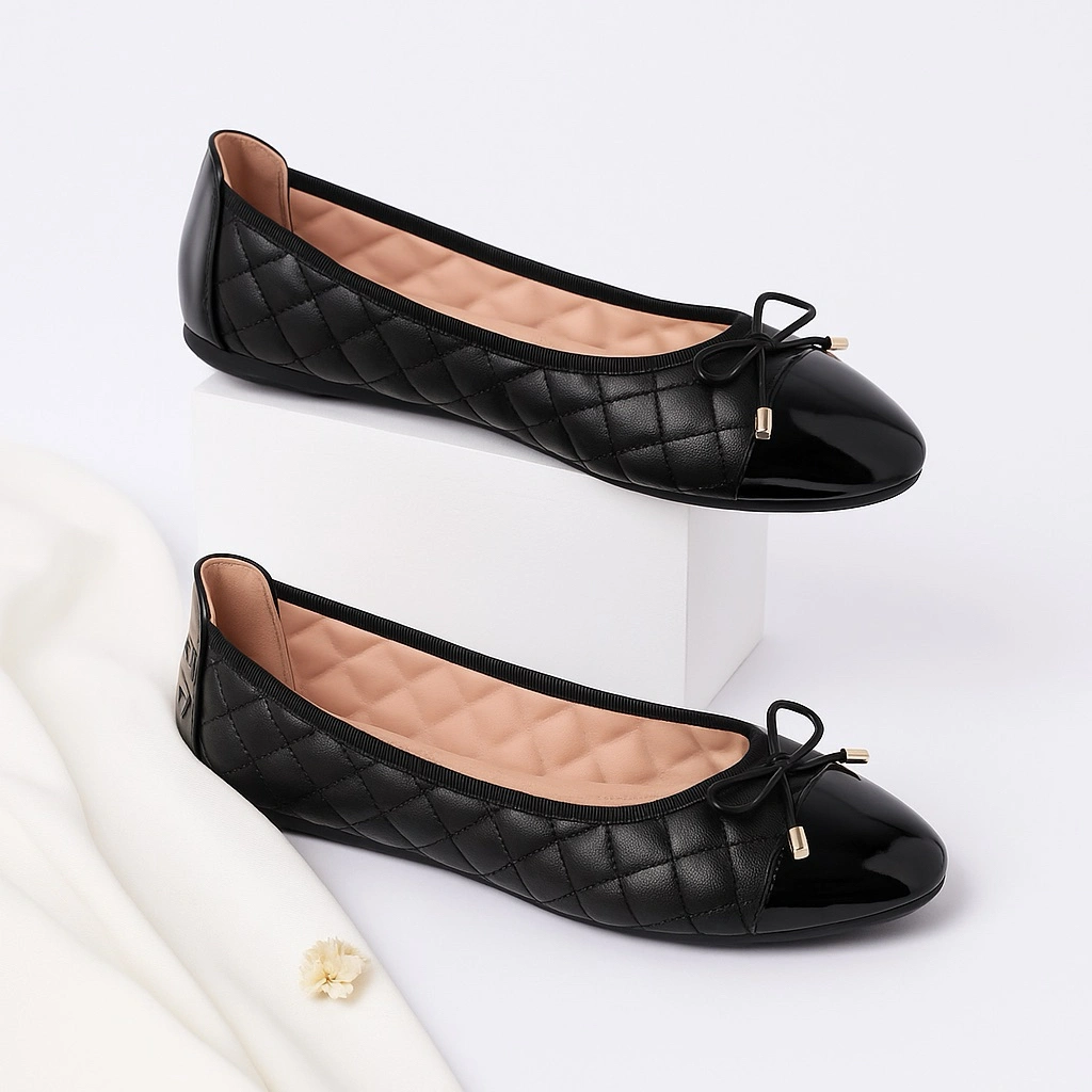 Flats Shoes Wanita Sepatu Hitam Balet Flat Ballerina