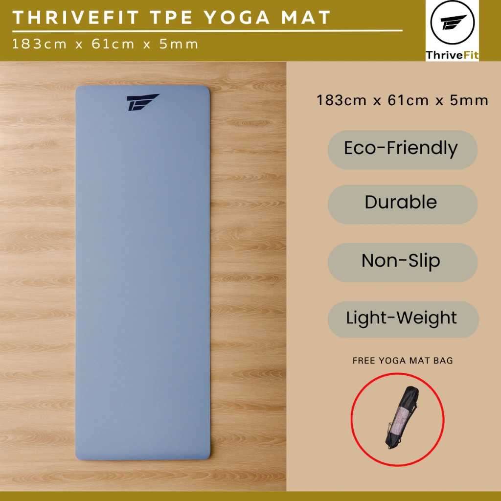 THRIVEFIT TPE Yoga Mat 5mm / Matras Yoga Anti Slip 5mm