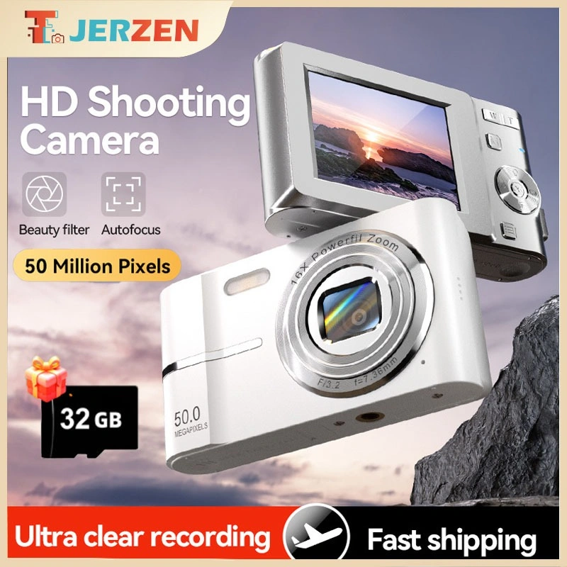 T-JERZEN 4K Kamera Digital 50MP 2.8inci Zoom 16X Stabilisasi Gambar Remaja Pemula M03