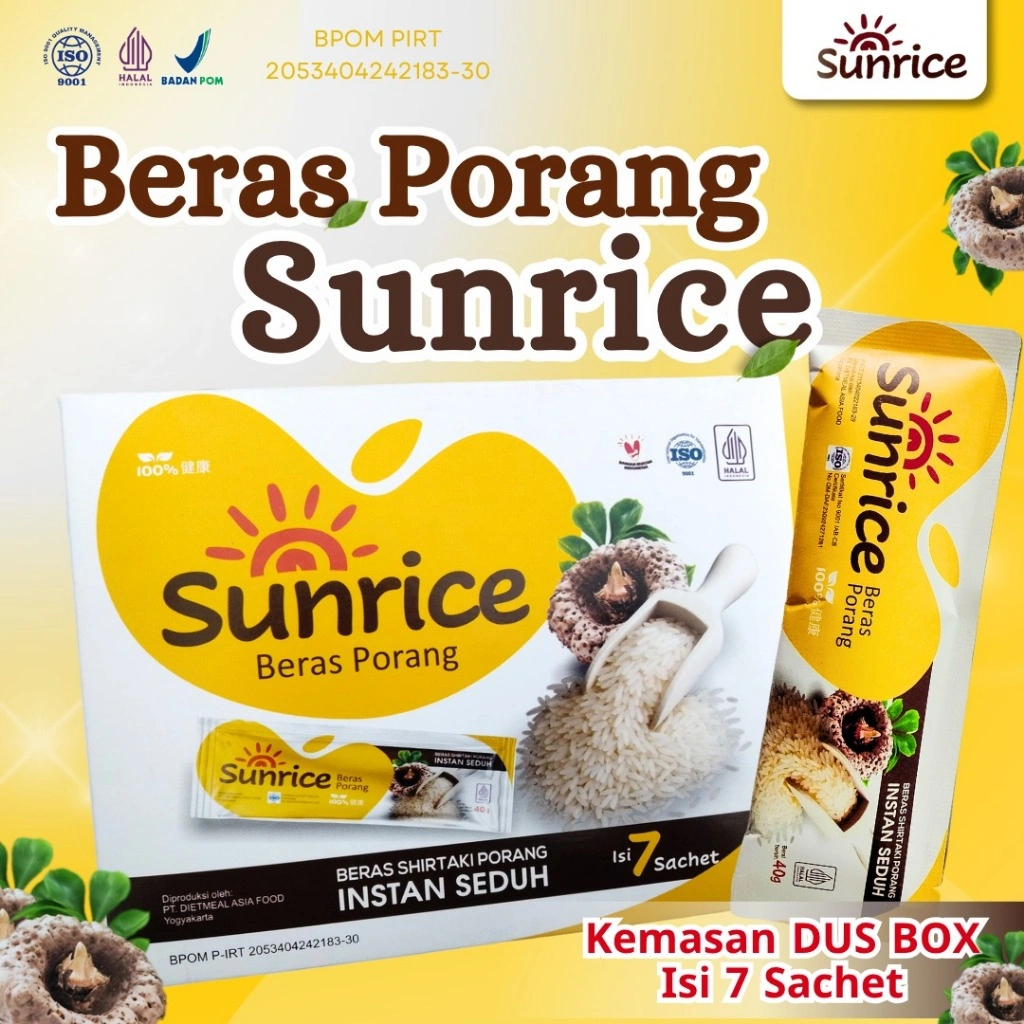 Sunrice Beras Porang Kemasan Dus Box Isi 7 Sachet