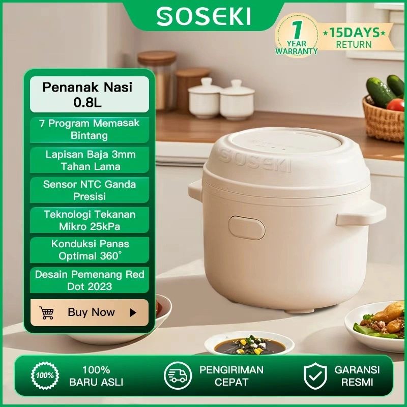 Soseki 0.8L Multifungsi Rice Cooker Mini SSK-FB02ID-IV