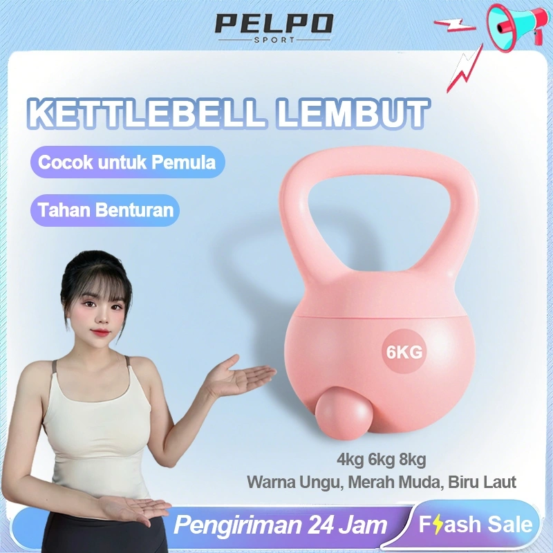 PELPO 4/6/8kg Kettlebell Lunak | Dumbell Set | Peralatan Kebugaran Rumah | Neoprene Kettlebell | Weight Lifting Dumbbell