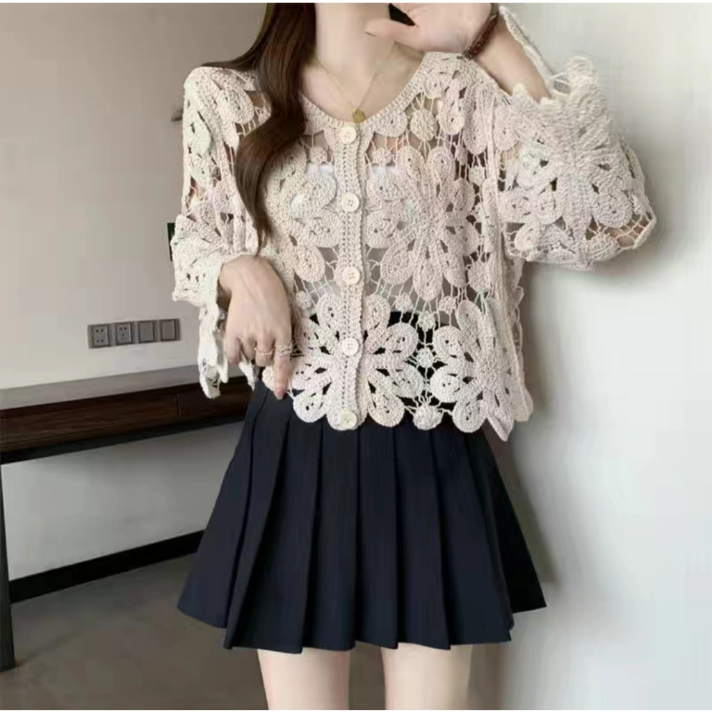 Outer Rompi Cardigan Rajut Premium Berkancing Lengan Panjang