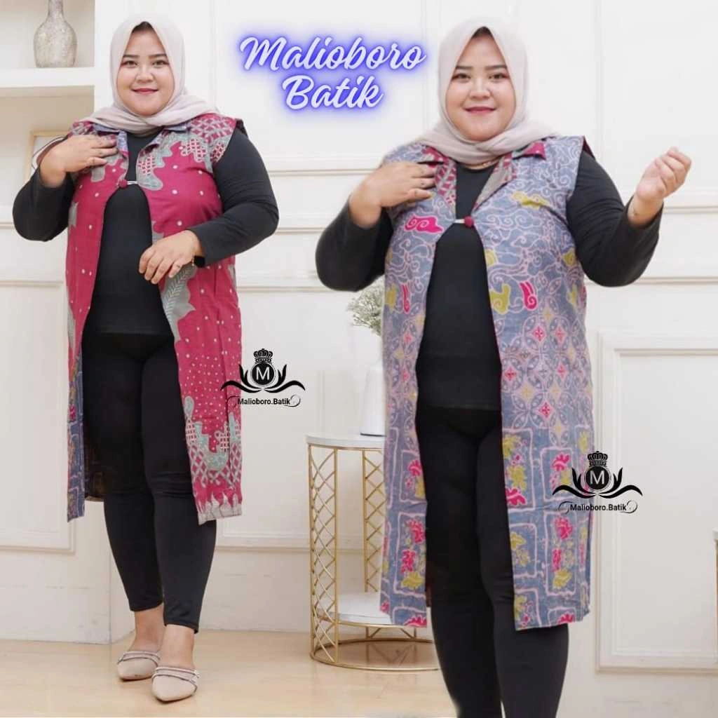 Outer Batik Wanita Jumbo Cardigan Batik Jumbo Bahan Katun Motif Bolak Balik