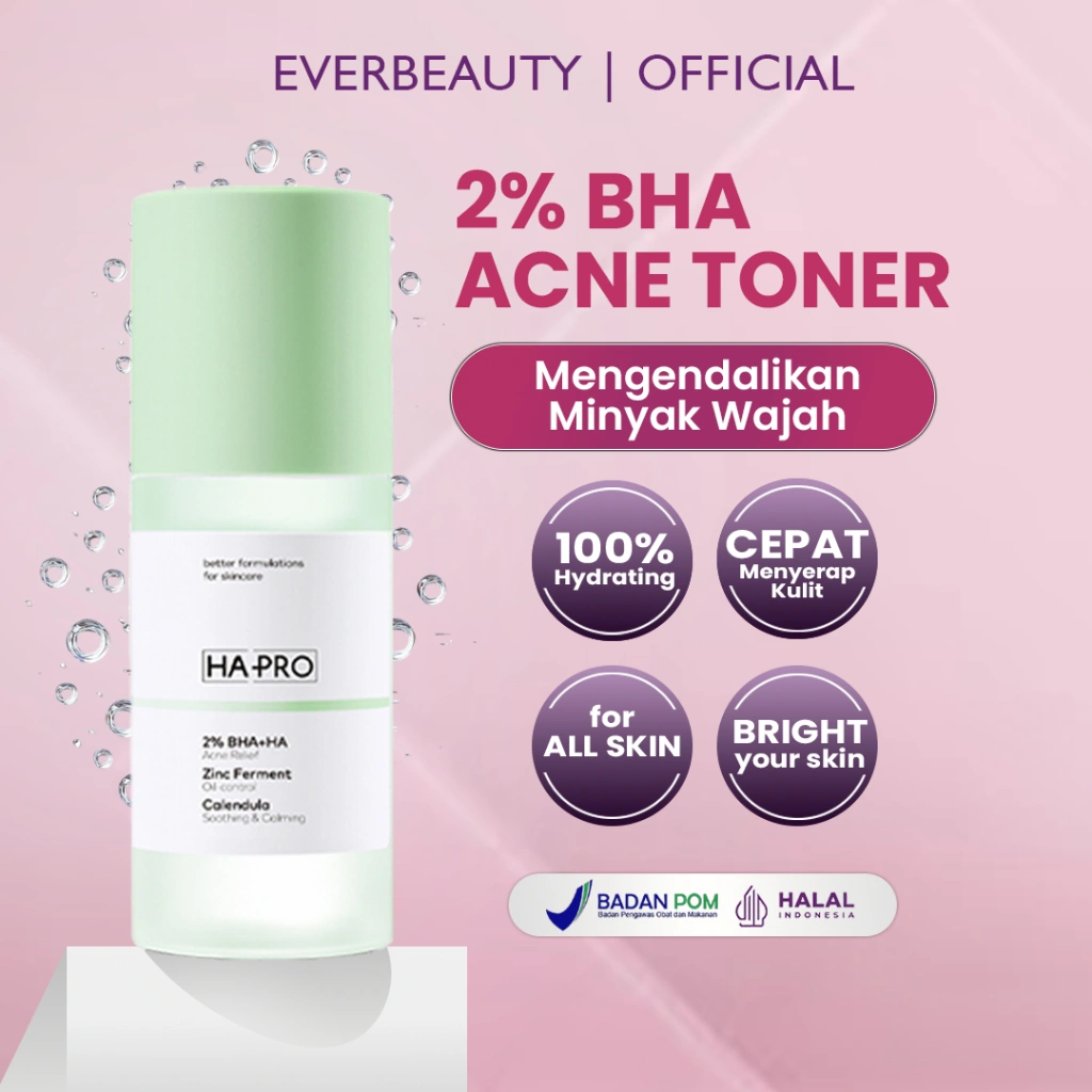 [EVERBEAUTY] HA PRO 2% BHA Acne Toner Toner 80ml | Toner Jerawat | Face Toner | Toner Wajah | Exfoliating Toner | Toner Eksfoliasi
