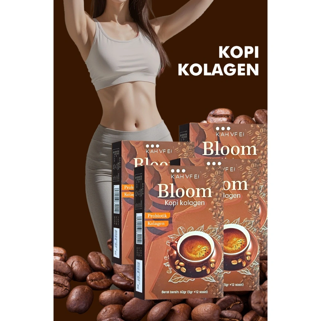 Bloom Collagen Coffee Kopi Diet Enzim Pelangsing Tubuh Penghancur Lemak Instant Coffee Robusta Collagen