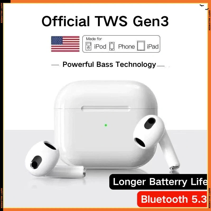 The Pods Gen 3 True Wireless Stereo Bluetooth Headset Earphone Earbuds TWS Charging Case