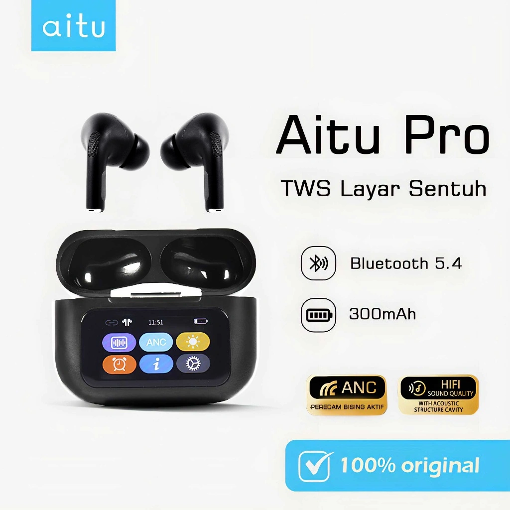 Aitu Pro ANC/ENC True Wireless Bluetooth Earphone with Noise Reduction Earbuds V5.4