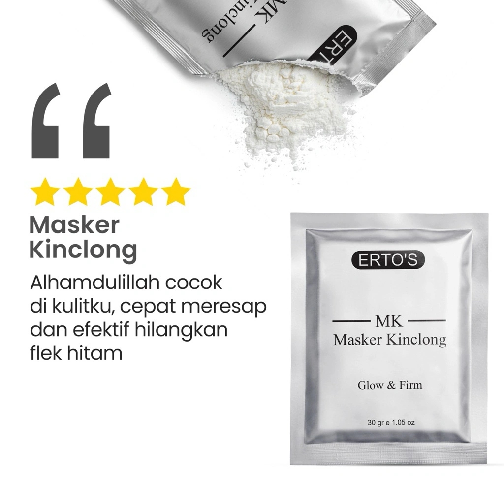 Masker Kinclong Erto's Masker Wajah Bikin Kulit Cerah Kinclong Glowing Mask