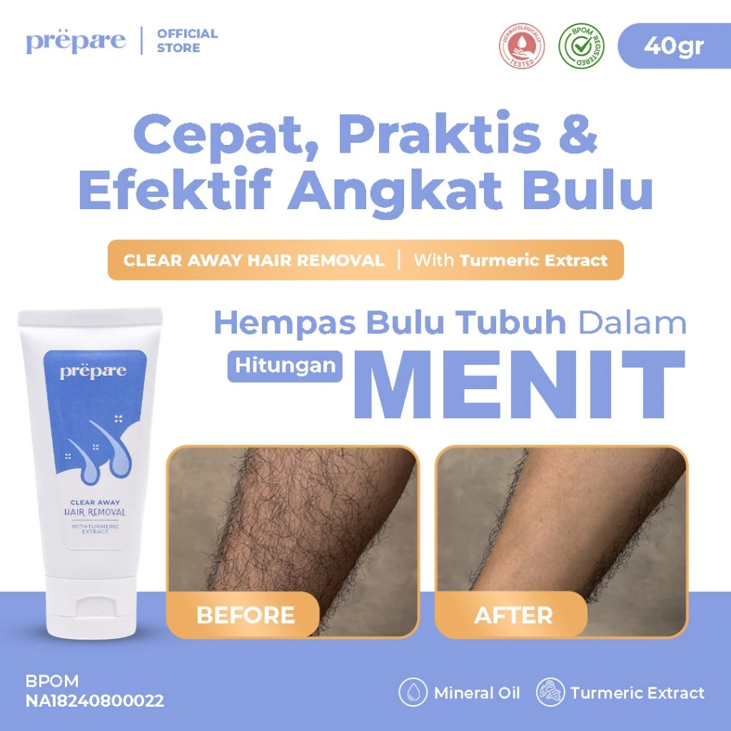 Prepare - Hair Removal Cream Perontok Bulu Penghilang Bulu Ketiak Pembersih Bulu Ketiak Waxing