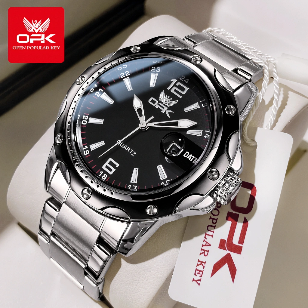 Jam Tangan OPK Pria Anti Air Original Stainless Steel Luxury Luminous Kasual Date Kuarsa Men Watch